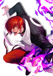 Rule 34 | 1boy, fire, iori yagami, magic, orochi iori, pyrokinesis, the king of fighters, yagami iori