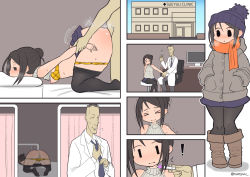 1boy 1girl ass black_pantyhose bra bra_pull breasts clothed_sex clothes_pull comic cum cum_in_pussy doggystyle drugged from_side half-closed_eyes hetero needle nipples panties panty_pull pantyhose pantyhose_pull rape sequential sex sex_from_behind small_breasts sueyuu syringe top-down_bottom-up underwear