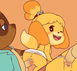 1boy 1girl absurdres animal_crossing anus ass cum cum_in_pussy doggystyle furry furry_female furry_male happy hetero highres isabelle_(animal_crossing) looking_back nintendo one_eye_closed open_mouth penis pussy sex sex_from_behind smile toffeedoodles tom_nook_(animal_crossing) uncensored vaginal