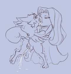2girls braixen female_focus french_kiss furry furry_female gen_1_pokemon gen_6_pokemon jynx kiss monochrome multiple_girls nintendo pokemon pokemon_(creature) pussy_juice saliva ungulatr yuri