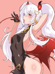 1girl china_dress chinese_clothes commentary_request demon_girl demon_horns demon_tail demon_wings dress edobox grim_aloe horns mahjong_fight_girl mesugaki red_horns red_tail red_wings solo tagme tail wings