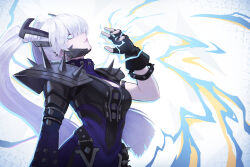 1girl bracelet breasts cleavage collar covered_eyes hair_over_eyes highres jewelry junker_art long_hair looking_at_viewer magik_(punkchild)_(x-men) magik_(x-men) marvel marvel_rivals official_alternate_costume punk purple_hair solo spiked_bracelet spiked_collar spikes twintails x-men