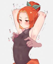2boys armpits arms_behind_head arms_up blonde_hair blush chinese_clothes colored_inner_hair cookie_run covered_erect_nipples covered_navel disembodied_hand hair_bun hair_intakes hair_ornament hair_tie hair_tied hair_tied_up heart heart-shaped_pupils highres humanization kasaya leaf_hair_ornament looking_down male_focus monk multicolored_hair multiple_boys nipple_stimulation nipple_tweak niwa_(niwa827) orange_hair orange_robe pants plum_cookie red_eyes red_hair red_robe robe shaolin_monk short_hair sidelocks simple_background single_hair_bun skin_tight sleeveless sweat symbol-shaped_pupils tagme topknot trap trembling upper_body white_background