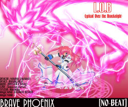 Rule 34 | 00s, 1girl, alternate weapon, artistic error, brown hair, electricity, female focus, fingerless gloves, gloves, hair over one eye, jacket, lyrical nanoha, magazine (weapon), magic, magic circle, magical girl, mahou shoujo lyrical nanoha, open clothes, open jacket, raising heart, solo, staff, takamachi nanoha, torn clothes, weapon, white devil