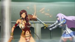 10s 2boys 3girls animated annelotte armor armored_dress ass blue_eyes bouncing_breasts braid branwen_(queen&#039;s_blade) breasts brown_hair collar curvy dark-skinned_female dark_skin dogura dress goblin highres holding holding_weapon large_breasts leash lips long_hair looking_at_another multiple_boys multiple_girls queen&#039;s_blade queen&#039;s_blade_rebellion restrained revealing_clothes running ryona shiny_skin single_braid sound stadium tagme talking thong very_long_hair video weapon wide_hips yuit_(queen&#039;s_blade)