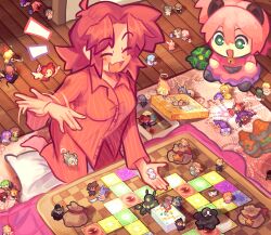 100_percent_orange_juice 2girls alicianrone alicianrone_(orange_juice) animal_ears arnelle_(orange_juice) aru_(orange_juice) barefoot bell board_game box breasts card ceoreparque_(orange_juice) character_doll closed_eyes collared_shirt commentary cook_(orange_juice) dice ellie_(orange_juice) empty_eyes english_commentary fang fernet_(orange_juice) flying_castle_(orange_juice) flying_red_barrel glasses green_eyes hamster_ears hamster_girl highres hime_(orange_juice) hoshino_reika_(orange_juice) iru_(orange_juice) islay_(orange_juice) jingle_bell kae_(orange_juice) kai_(orange_juice) kiriko_(orange_juice) kotatsu krilalaris_(orange_juice) kyoko_(orange_juice) kyousuke_(qp_kiss) kyupita_(orange_juice) lone_rider_(orange_juice) long_sleeves lulu_(orange_juice) malt_(orange_juice) marc_(orange_juice) marie_poppo_(orange_juice) maynie_(orange_juice) medium_breasts medium_hair mei_(orange_juice) merchant_(orange_juice) mermaid mimyuu_(orange_juice) mira_(sora) monster_girl multiple_girls nath_(orange_juice) natsumi_(orange_juice) nico_(orange_juice) open_mouth pajamas pants parted_bangs pencilchewing pillow pink_hair pink_pajamas pink_pants pink_shirt pomeranius_(orange_juice) pouch purple_hair qp_(orange_juice) qp_shooting robo_ball_(orange_juice) saki_(orange_juice) sham_(orange_juice) sherry_(orange_juice) shifu_(orange_juice) shifu_robot_(orange_juice) shirt skin_fang sora_(orange_juice) star_(symbol) store_manager_(orange_juice) suguri suguri_(orange_juice) table teotoratta_(orange_juice) tomato_(orange_juice) tomomo_(orange_juice) watty_(orange_juice) wooden_floor xmas_shooting_-_scramble!! yuki_(orange_juice) yuuki_(orange_juice)