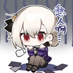 Rule 34 | 1girl, artist request, black gloves, black ribbon, blonde hair, blue jacket, card, chibi, chibi only, chinese commentary, chinese text, girls&#039; frontline, girls&#039; frontline neural cloud, gloves, head rest, highres, jacket, official art, pout, puff of air, red eyes, ribbon, rmb-93 (girls&#039; frontline), second-party source, smile, solo, tarot, tarot card, yelena (neural cloud)