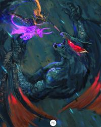 1boy animal armor bull cover crossover fighting highres japanese_armor monster monster_hunter:_world monster_hunter_(series) nargacuga nioh samurai shimhaq