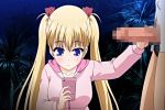 Rule 34 | 00s, akizuki airi, animated, blonde hair, blue eyes, blue gale, breasts, cellphone, censored, cum, dodging, ejaculation, handjob, hood, hoodie, large breasts, multitasking, oni chichi, oni chichi refresh, orgasm, penis, phone, poro, twintails, video