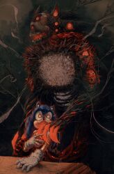 1boy alien claws codetrillogy gloves highres i-speye_(sonic.exe) multiple_eyes sharp_teeth sonic.exe sonic_(series) sonic_the_hedgehog teeth white_gloves