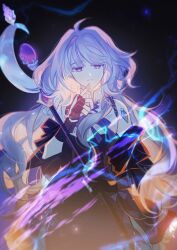 Rule 34 | 1girl, absurdres, ahoge, boots, dobbie doobby, fingerless gloves, gloves, grey hair, highres, mabinogi, purple ribbon, ribbon, rowan (mabinogi), sleeveless, wand, yellow eyes