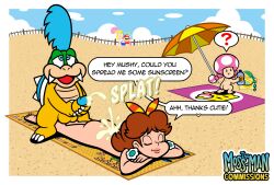 :t age_difference ass back bad_tag ball bare_back bare_legs barefoot beach beach_chair beach_umbrella beachball blonde_hair bow closed_eyes completely_nude crown cum earrings facial_hair feet flower_earrings hat highres huge_ass jewelry larry_koopa legs loli looking_back lying mario mario_(series) masturbation mustache nintendo nude on_stomach parasol penis princess_daisy princess_peach sand shota smile soles sun_screen sunglasses super_mario_bros._3 testicles the_moss-man toadette toes towel turtle umbrella