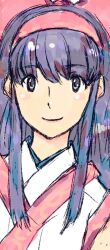 Rule 34 | 1girl, ainu clothes, breasts, hair ribbon, highres, long hair, looking at viewer, nakoruru, purple eyes, purple hair, ribbon, samurai spirits, small breasts, smile, snk, solo, the king of fighters