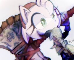 1girl alternate_costume amy_rose animal_ears animal_nose axe black_pants furry furry_female gomadango0033 green_eyes hairband hedgehog_girl holding holding_axe looking_at_viewer pants pink_fur pink_hair red_hairband short_tail simple_background solo sonic_(series) standing tail upper_body white_background