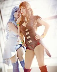 Rule 34 | 2girls, bishoujo senshi sailor moon, cosplay, highres, multiple girls, nail polish, photo (medium), sailor aluminum seiren, sailor lead crow, tagme, yuri