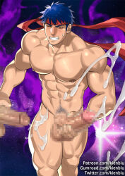 Rule 34 | 2boys, abs, bara, blue hair, censored, clenched teeth, completely nude, cum, ejaculation, erection, fire emblem, fire emblem: radiant dawn, fire emblem heroes, gumroad username, headband, ike (fire emblem), ike (zeal unleashed) (fire emblem), kienbiu, large pectorals, male focus, male pubic hair, mosaic censoring, multiple boys, muscular, muscular male, nintendo, nipples, nude, one eye closed, patreon username, pectorals, penis, pubic hair, red eyes, red headband, short hair, solo focus, sparse pubic hair, teeth, testicles, twitter username, variant set, yaoi