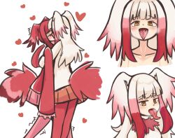 1girl 2girls artist_request character_request heart kemono_friends long_tongue multiple_girls saliva tagme tongue tongue_out yuri