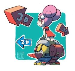 1girl dori_kururi drill female_focus nintendo official_art screw_breaker solo sugimori_ken