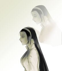 2girls black_hair ghost kagura_chizuru kagura_maki maki_kagura multiple_girls priestess siblings sisters snk the_king_of_fighters twins