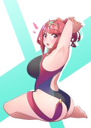 Rule 34 | breasts, highres, large breasts, osora (judithandlilith), pyra (pro swimmer) (xenoblade), pyra (xenoblade), red eyes, red hair, solo, xenoblade chronicles (series), xenoblade chronicles 2