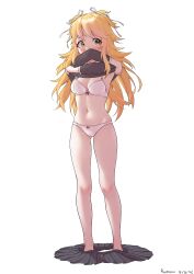 absurdres bare_legs blonde_hair bra green_eyes hair_ribbon highres legs ninon_(princess_connect!) ninon_(real)_(princess_connect!) panties princess_connect! ribbon ruinone school_uniform stomach underwear undressing score:8 rating:questionable Rule 34 | absurdres, bare legs, blonde hair, bra, green eyes, hair ribbon, highres, legs, ninon (princess connect!), ninon (real) (princess connect!), panties, princess connect!, ribbon, ruinone, school uniform, stomach, underwear, undressing