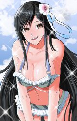 1girl breasts final_fantasy final_fantasy_vii highres huge_breasts long_hair smile tifa_lockhart