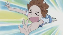 &gt;_&lt; 10s 2girls :d animated animated_gif kill_la_kill lowres mankanshoku_mako matoi_ryuuko multiple_girls rotation spinning tagme xd