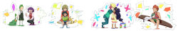 3girls 5boys aged_down ash_ketchum babysitter black_hair book burgundy_(pokemon) child cilan_(pokemon) dark_skin gen_1_pokemon georgia_(pokemon) green_hair highres iris_(pokemon) multiple_boys multiple_girls nintendo pikachu pink_hair pokemon pokemon_(anime) pokemon_(creature) pokemon_bw_(anime) purple_hair red_hair shooti_(pokemon) stephan_(pokemon) time_paradox
