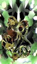 1boy 1girl animal_ear_fluff black-framed_eyewear black_hair black_shirt blue_jacket buck_teeth calem_(pokemon) chespin collared_shirt eyewear_on_headwear fennekin froakie gen_6_pokemon green_eyes grey_eyes hand_on_headwear hat highres jacket kakashino_kakato legendary_pokemon light_brown_hair light_smile long_hair long_sleeves looking_at_viewer nintendo open_hand open_mouth outstretched_arm pink_headwear pleated_skirt poke_ball poke_ball_(basic) pokemon pokemon_(creature) pokemon_xy reaching reaching_towards_viewer red_eyes red_headwear red_skirt serena_(pokemon) shirt short_hair skirt sleeveless sleeveless_shirt starter_pokemon_trio sunglasses teeth turtleneck turtleneck_jacket white-framed_eyewear zygarde zygarde_(50%)