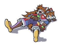 1boy alm_lobo animal_ears blush bone_in_mouth closed_mouth dog_boy dog_ears dog_tail furry furry_male goggles goggles_on_headwear hashtag-only_commentary highres little_tail_bronx lying male_focus on_back open_mouth red_savarin sleeping solatorobo stuffed_animal stuffed_toy tail white_background