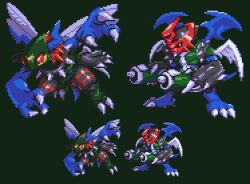 bug claws digimon dinobeemon dragon exoskeleton fusion lowres paildramon spikes tail wings