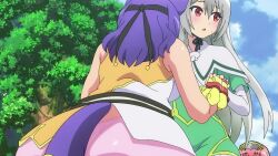 3girls @_@ accident accidental_pervert animated anime_screenshot armor ass back_tattoo between_breasts between_legs bike_shorts black_hairband black_shorts black_thighhighs blank_eyes blush bouncing_breasts bra breast_smother breasts cameltoe capelet cleavage collarbone covering_own_mouth dog_girl dress face_to_breasts fingerless_gloves futoku_no_guild girl_on_top gloves green_dress green_eyes hair_between_eyes hairband hanabata_nohkins head_between_breasts highres hip_vent hitamu_kyan holding_hands large_breasts legs long_hair looking_at_another maidena_angers medium_hair multiple_girls open_mouth panties pink_hair pink_panties purple_eyes red_eyes red_gloves saliva sexually_suggestive shirt short_hair short_shorts shorts silk silver_hair sound spider_web sports_bra stuck subtitled tagme tattoo thighhighs thighs tongue tongue_out tramp_stamp underwear video view_between_breasts view_between_legs white_capelet white_panties white_shirt yellow_bra yuri