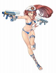 1girl bikini character_request copyright_request earrings groin jewelry navel official_art smile swimsuit tagme water_gun