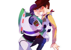 2boys blush buzz_lightyear disney hug male_focus multiple_boys sheriff_woody toy_story yaoi