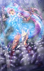 Rule 34 | 1girl, absurdres, bdsm, blue eyes, blue trim, blush, bondage, bound, breasts, dissolving clothes, dress, element venus, highres, kisaragi nozomi, large breasts, large variant set, long hair, open mouth, pink hair, ponytail, restrained, shinsou seiki elementia, sirano, slime (substance), solo, thighhighs, torn clothes, variant set, very long hair
