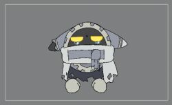 animated animated_gif crying gear_print gloves grey_background grey_gloves grey_theme kirby&#039;s_return_to_dream_land_deluxe kirby_(series) magolor magolor_epilogue nijyu7 nintendo no_humans rayman_limbs solo tears torn_clothes yellow_eyes