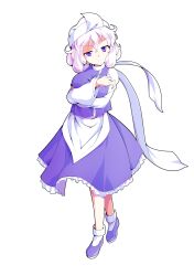 1girl alphes_(style) apron blush bobby_socks breasts commentary_request dairi frilled_skirt frills full_body hair_between_eyes hat highres large_breasts large_variant_set letty_whiterock long_sleeves parody purple_shirt purple_shoes purple_skirt shirt shoes short_hair skirt skirt_set socks solo standing style_parody tachi-e touhou transparent_background triangular_headpiece turtleneck undershirt variant_set waist_apron white_apron white_hair white_hat white_shirt white_socks