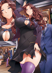 black_panties breasts brown_hair highres huge_breasts orico original panties tagme underwear