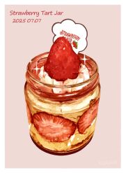 Rule 34 | commentary request, dated, food, food focus, food name, fruit, fruit tart, jar, matsuyama kojika, no humans, original, strawberry, strawberry tart, tart (food)