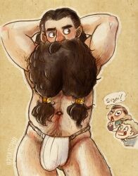 3boys :q absurdres apodoll_bjd armpit_stubble armpits arms_behind_head averting_eyes bara beard beard_over_mouth chibi chibi_inset chilchuck_tims covered_penis dungeon_meshi dwarf english_text engrish_text facial_hair fat fat_man fundoshi hairy heart heart-shaped_eyes highres japanese_clothes laios_touden long_beard male_focus multiple_boys mustache ranguage senshi_(dungeon_meshi) shy solo_focus sparse_leg_hair thick_mustache thick_navel_hair tied_beard tongue tongue_out topless_male very_long_beard yaoi