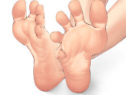 barefoot close-up feet foot_focus foreshortening highres nightbird original shadow simple_background toes white_background