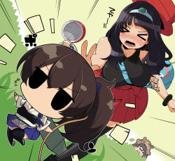 &gt;_&lt; 10s 4girls arihara_yuuna_(hanauna) armor bidoof black_eyes blonde_hair blush blush_stickers bow_(weapon) bracelet breasts brown_hair chibi closed_eyes cosplay creatures_(company) crossover dragon_quest dragon_quest_iii fairy_(jintai) game_freak gen_4_pokemon gloves hair_ribbon hairband halo hanauna hat heroine_(dq3) highres japanese_clothes jewelry jinrui_wa_suitai_shimashita jitome kaga_(kancolle) kantai_collection large_breasts long_hair multiple_girls muneate nintendo open_mouth pointy_ears poke_ball pokemon ponytail ribbon serena_(pokemon) serena_(pokemon)_(cosplay) side_ponytail sweatdrop thighhighs u_u weapon yukikaze_(kancolle)