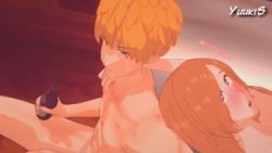 3d alcohol animated animated_gif beer bleach breasts cheating_(relationship) condom condom_wrapper inoue_orihime kurosaki_ichigo large_breasts lowres netorare used_condom white_legwear yuukis
