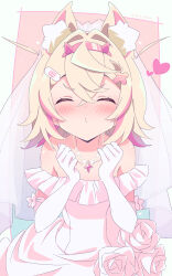 Rule 34 | 1girl, blonde hair, bride, highres, hololive, imminent kiss, mococo abyssgard, virtual youtuber