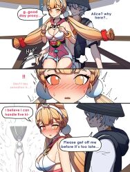 ! !! 1boy 2girls alice_thymefield alice_thymefield_(sea_of_thyme) animal_ears bikini black_hair blush braid breasts cardigan commentary dorahdew english_commentary english_text flying_sweatdrops green_bikini grey_eyes grey_hair hat hetero heterochromia highres hood hood_down hooded_cardigan hoshimi_miyabi long_hair looking_at_another male_swimwear multiple_girls nervous_sweating nose_blush official_alternate_costume open_cardigan open_clothes orange_hair raised_inner_eyebrows red_eyes short_hair sitting sitting_on_lap sitting_on_person sweat swimsuit trembling very_long_hair wise_(peaceful_waves)_(zenless_zone_zero) wise_(zenless_zone_zero) yellow_eyes zenless_zone_zero
