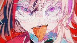 2girls artist_request character_request fang long_tongue looking_at_viewer multiple_girls tagme tongue tongue_out