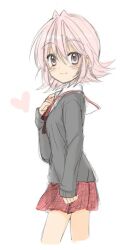 Rule 34 | .hack//, .hack//tasogare no udewa densetsu, 1girl, closed mouth, izumi rei, kunisaki rena, looking at viewer, pink hair, short hair, skirt, smile, solo