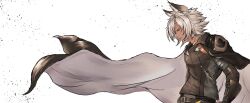 1boy animal_ears cape dark-skinned_male dark_skin erune eustace_(granblue_fantasy) granblue_fantasy highres kikuushimk profile short_hair simple_background solo white_hair