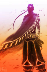 1girl absurdres backlighting baggy_pants cloak female_focus highres impa nintendo pants shaded_face side_ponytail silhouette solo streaac the_legend_of_zelda the_legend_of_zelda:_skyward_sword tiara wind