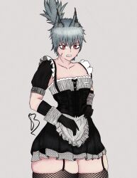 absurdres angry blush furry highres maid non-web_source red_eyes stress